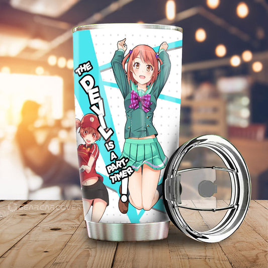 Chiho Sasaki Tumbler Cup Custom The Devil Is a Part-Timer! Anime Car Accessories - Gearcarcover - 1