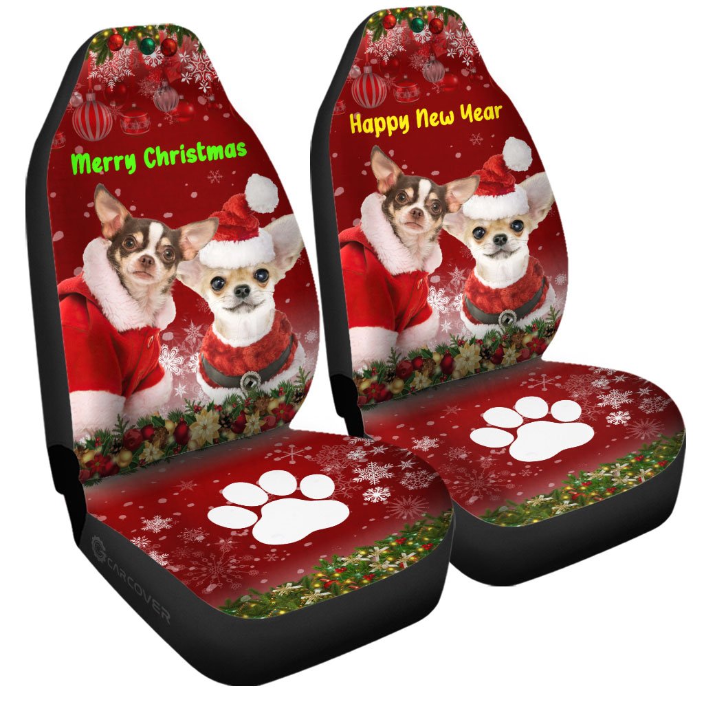 Chihuahuas Christmas Car Seat Covers Custom Car Accessories For Dog Lovers - Gearcarcover - 3