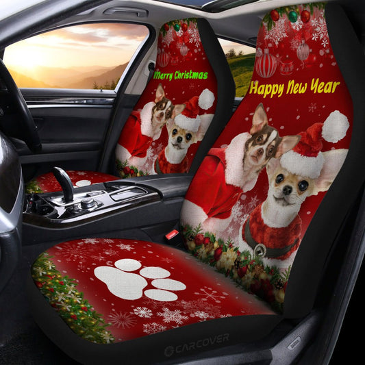 Chihuahuas Christmas Car Seat Covers Custom Car Accessories For Dog Lovers - Gearcarcover - 2
