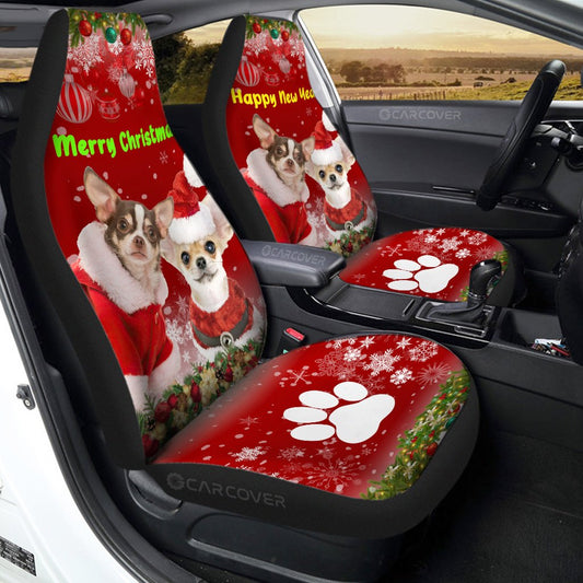 Chihuahuas Christmas Car Seat Covers Custom Car Accessories For Dog Lovers - Gearcarcover - 1