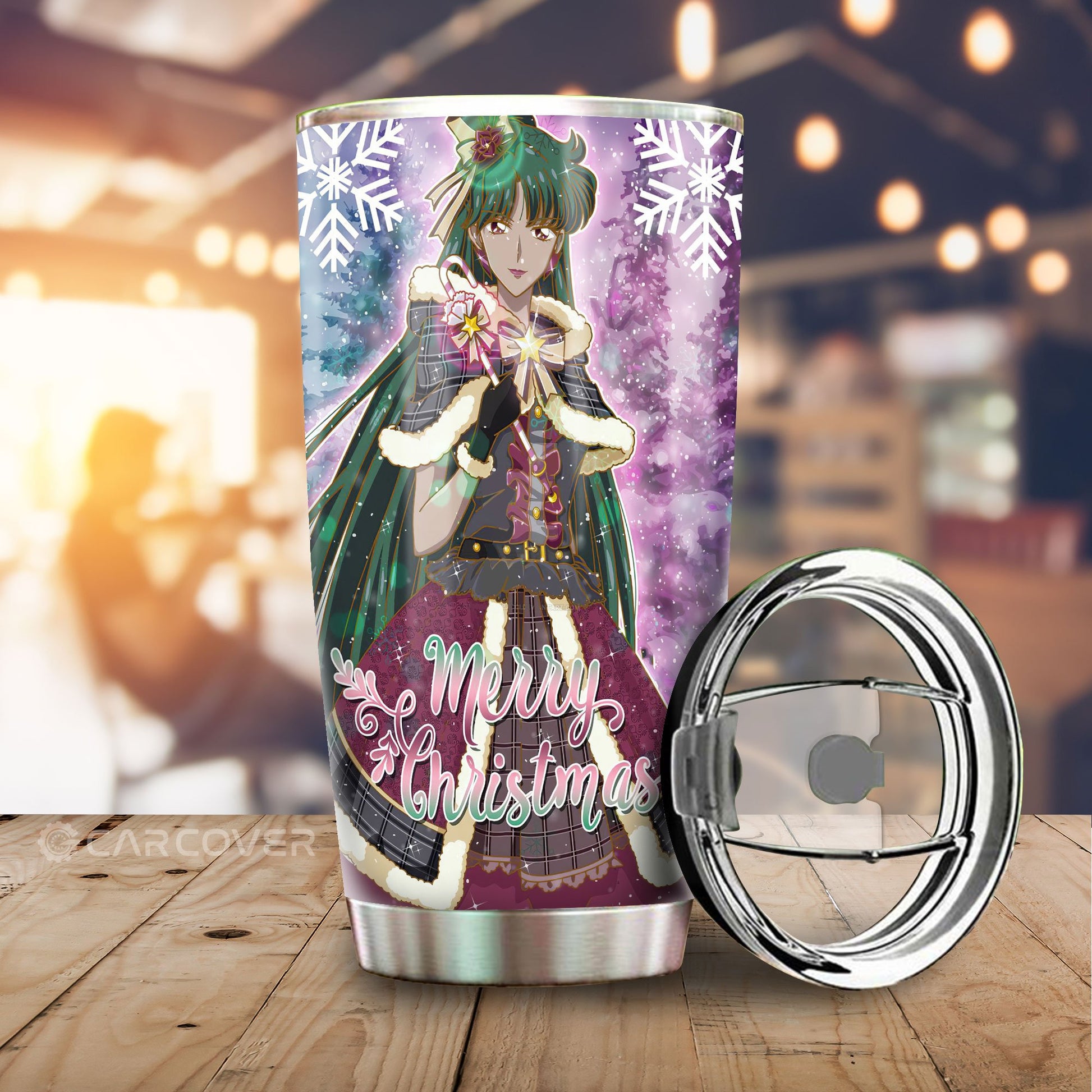 Christmas Anime Sailor Pluto Tumbler Cup Custom Sailor Moon Car Accessories - Gearcarcover - 1