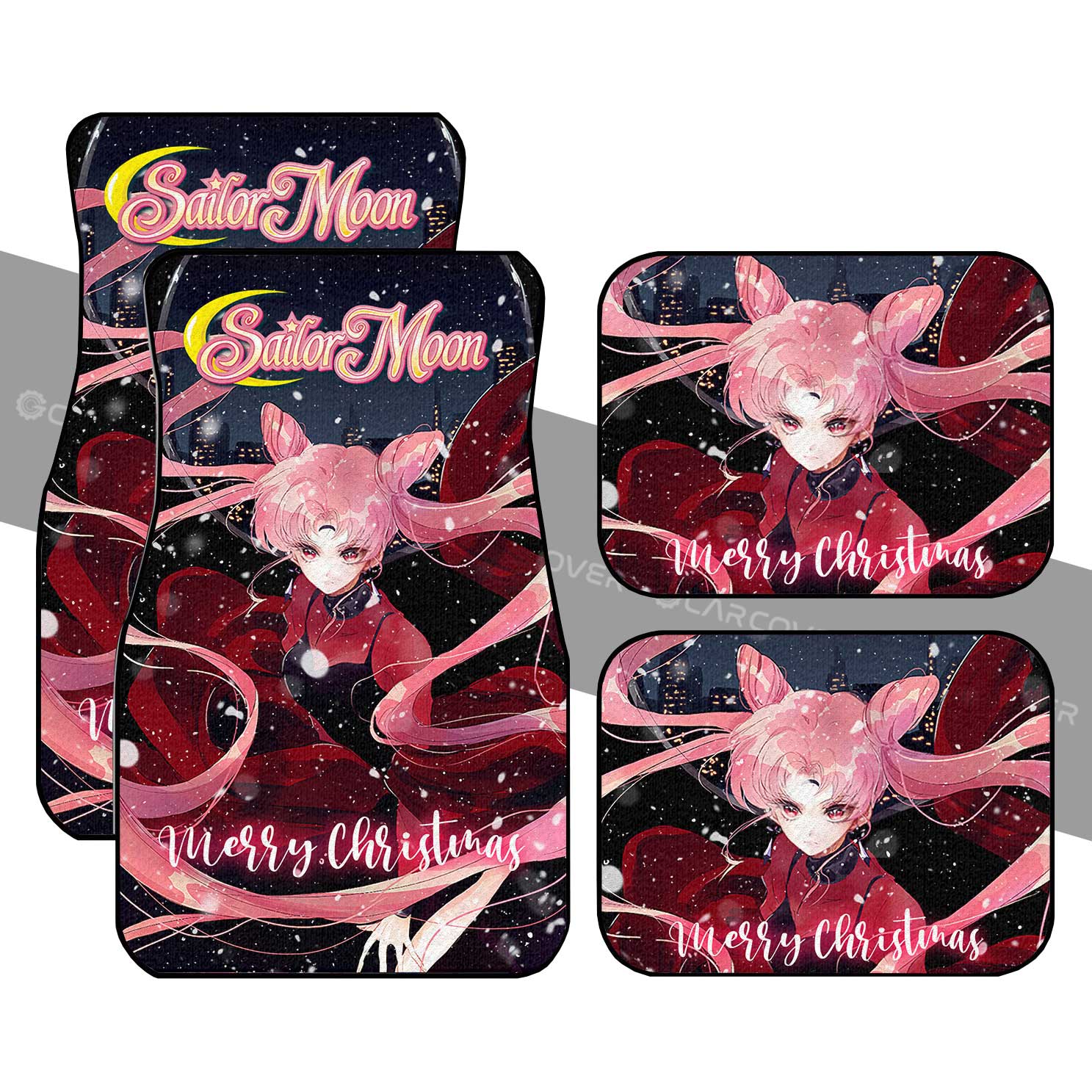 Christmas Black Lady Car Floor Mats Custom Anime Sailor Moon Car Accessories - Gearcarcover - 1