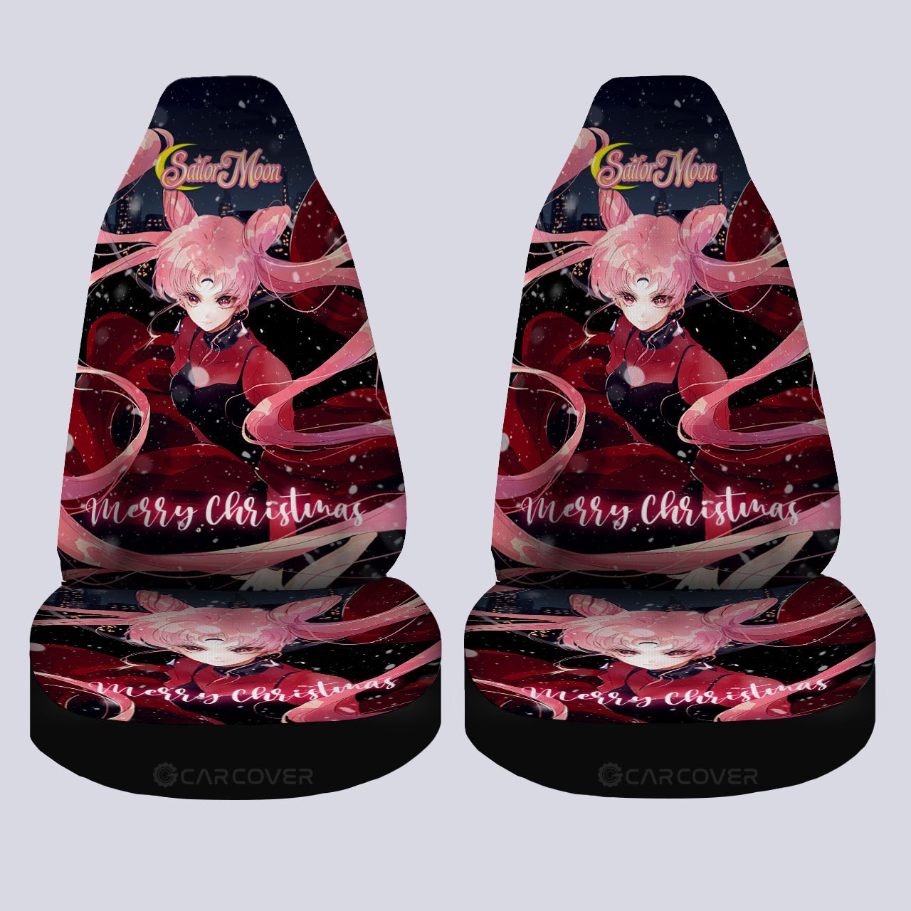 Christmas Black Lady Car Seat Covers Custom Anime Sailor Moon Car Accessories - Gearcarcover - 4