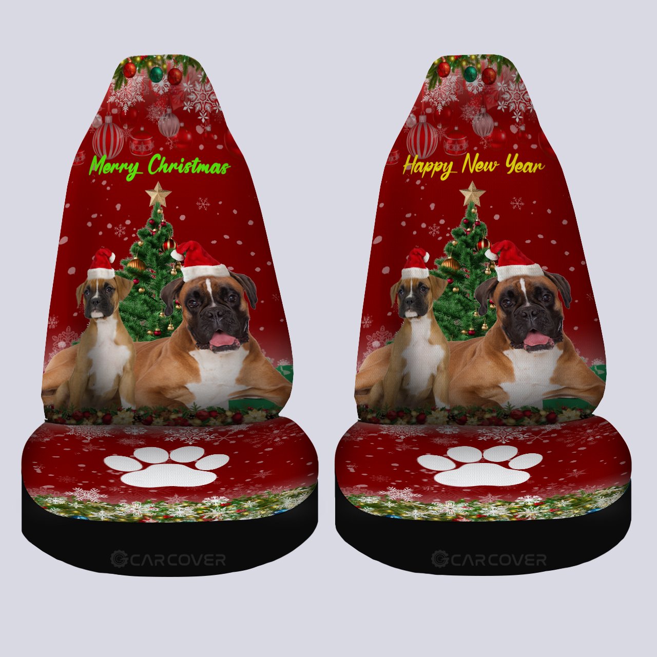 Christmas Boxers Dog Car Seat Covers Custom Car Accessories - Gearcarcover - 4