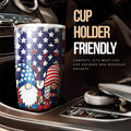 Christmas Gnome Tumbler Cup Custom US Flag Car Interior Accessories - Gearcarcover - 2
