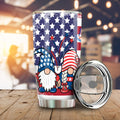 Christmas Gnome Tumbler Cup Custom US Flag Car Interior Accessories - Gearcarcover - 1