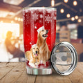 Christmas Golden Retrievers Tumbler Cup Custom Dog Car Interior Accessories - Gearcarcover - 2