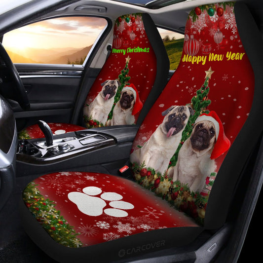 Christmas Pugs Car Seat Covers Custom Car Interior Accessories - Gearcarcover - 2