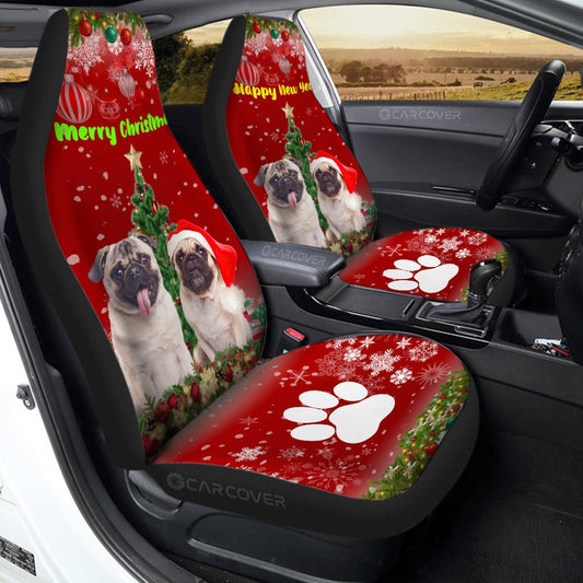 Christmas Pugs Car Seat Covers Custom Car Interior Accessories - Gearcarcover - 1