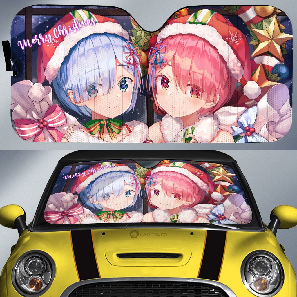 Christmas Re:Zero Car Sunshade Custom Anime Car Accessories - Gearcarcover - 1