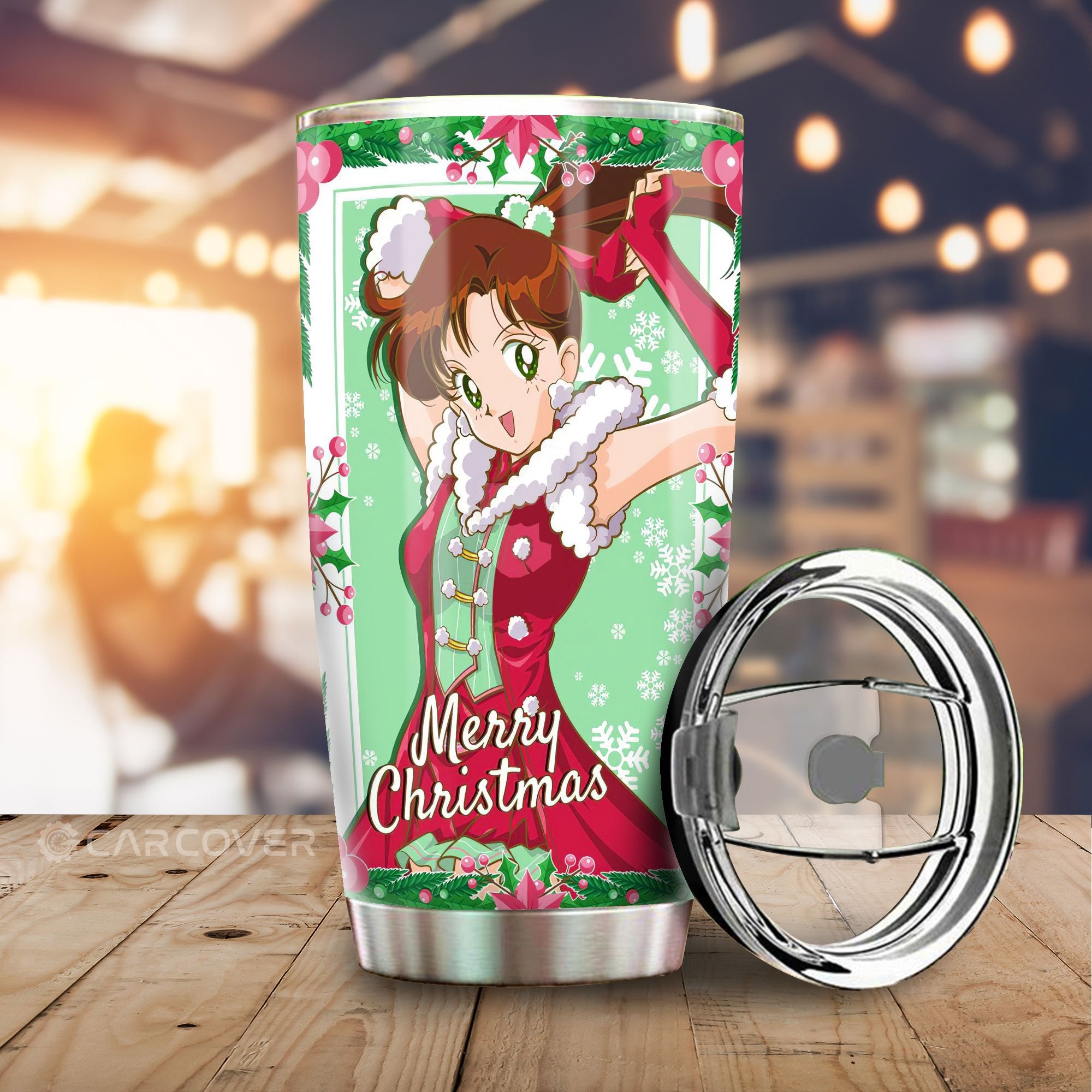 Christmas Sailor Jupiter Tumbler Cup Custom Anime Sailor Moon Car Accessories - Gearcarcover - 1