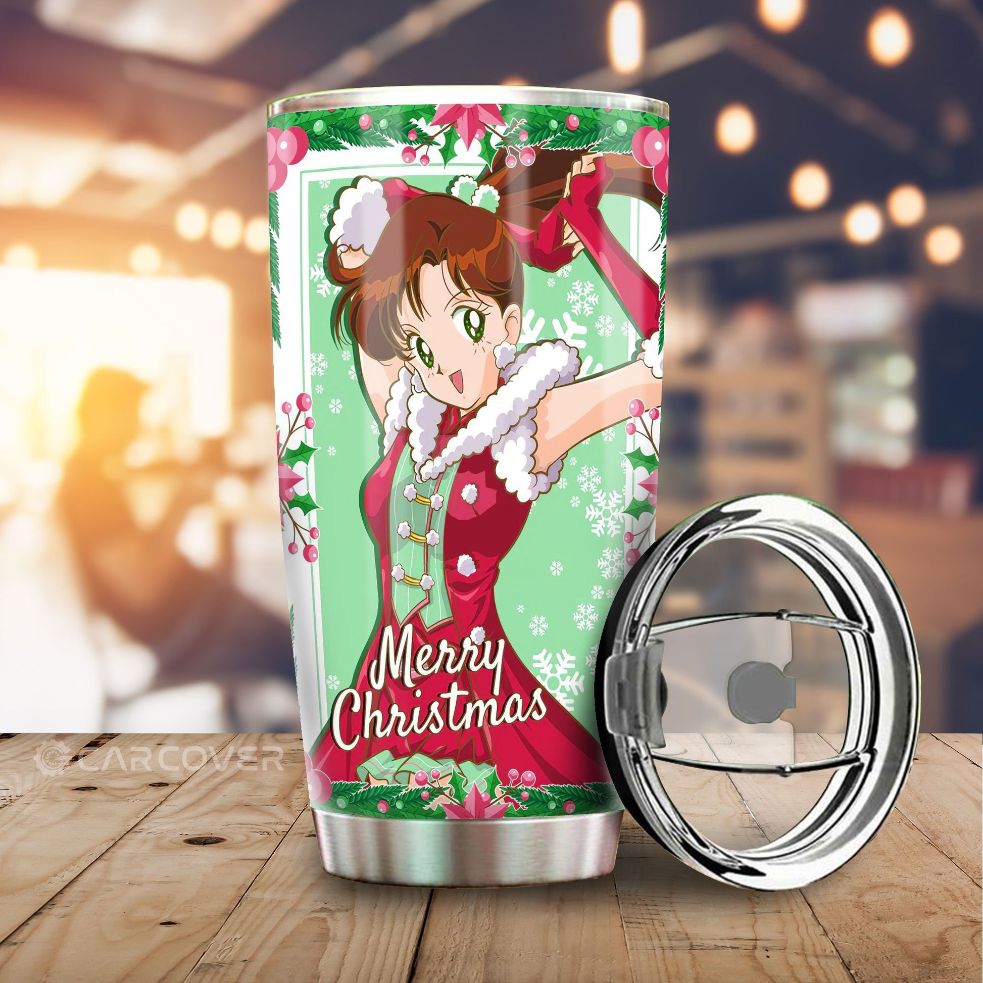 Christmas Sailor Jupiter Tumbler Cup Custom Anime Sailor Moon Car Accessories - Gearcarcover - 1