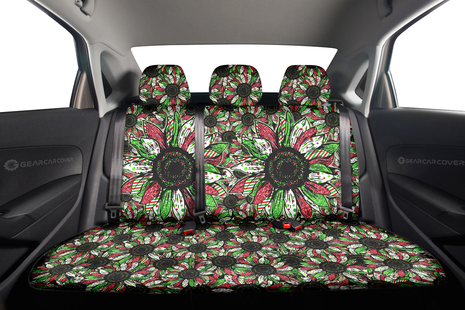 Christmas Sunflower Car Back Seat Cover Custom Car Decoration - Gearcarcover - 2