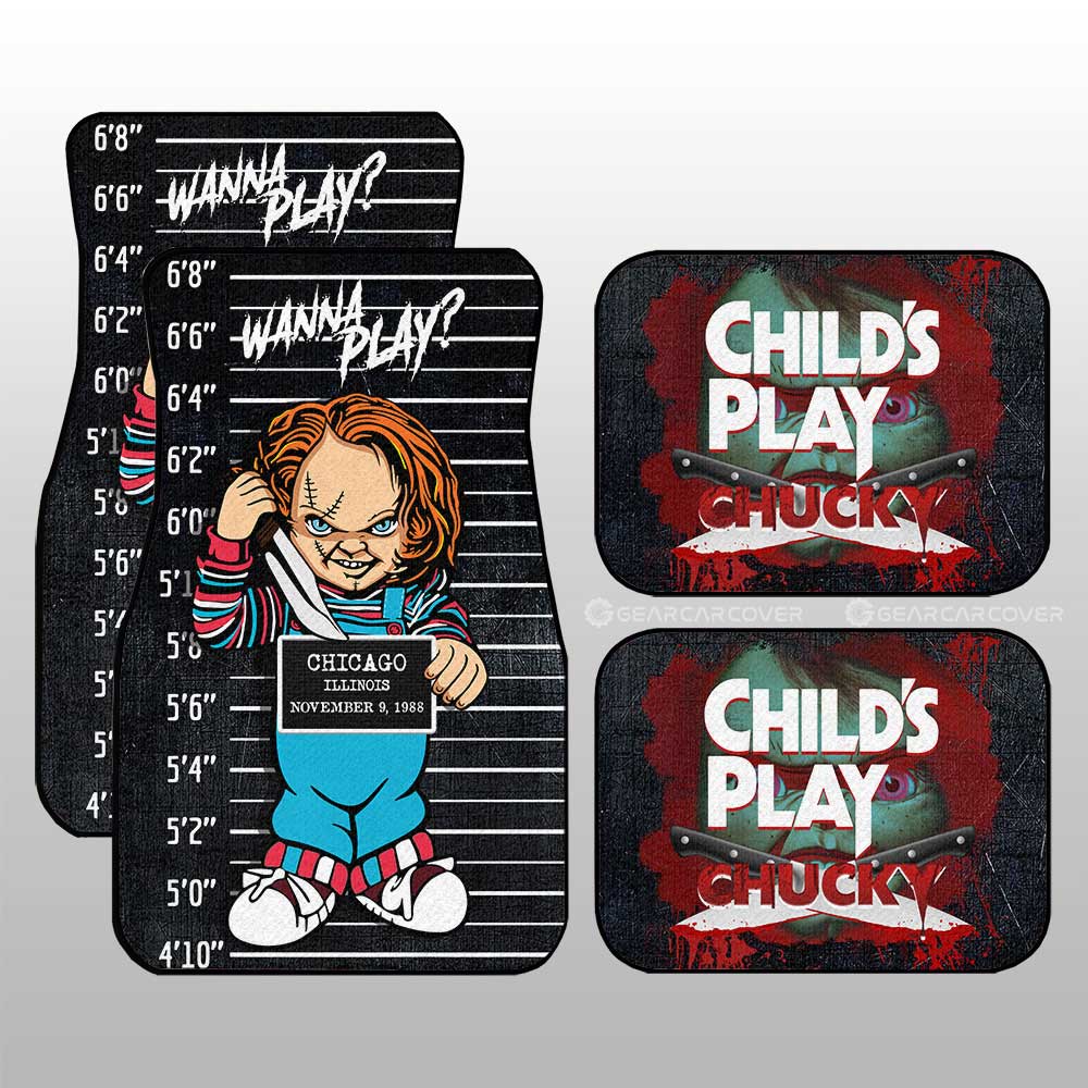 Chucky In The Child's Play Series Car Floor Mats Custom Horror Characters Car Accessories - Gearcarcover - 3