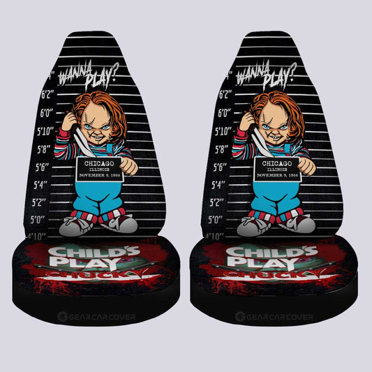 Chucky In The Child's Play Series Car Seat Covers Custom Horror Characters Car Accessories - Gearcarcover - 1