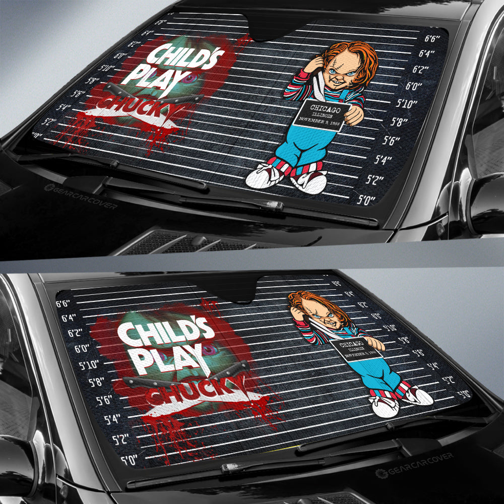 Chucky In The Child's Play Series Car Sunshade Custom Horror Characters Car Interior Accessories - Gearcarcover - 3