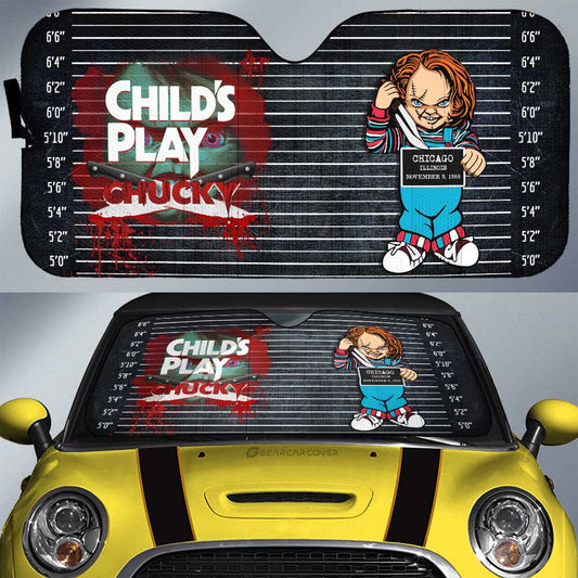 Chucky In The Child's Play Series Car Sunshade Custom Horror Characters Car Interior Accessories - Gearcarcover - 1