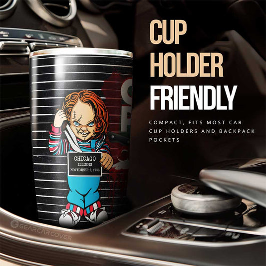Chucky In The Child's Play Series Tumbler Cup Custom Horror Characters Car Interior Accessories - Gearcarcover - 2