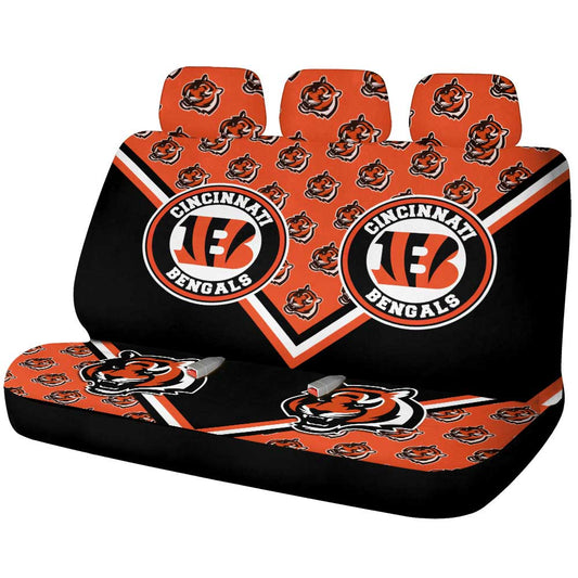 Cincinnati Bengals Car Back Seat Cover Custom Car Accessories For Fans - Gearcarcover - 1