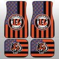 Cincinnati Bengals Car Floor Mats Custom US Flag Style - Gearcarcover - 1