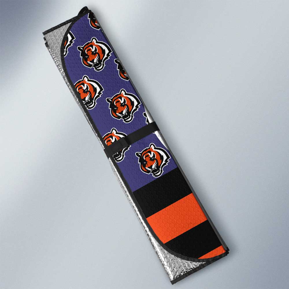 Cincinnati Bengals Car Sunshade Custom US Flag Style - Gearcarcover - 3