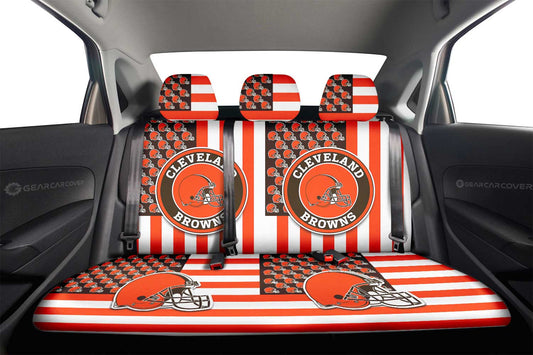 Cleveland Browns Car Back Seat Cover Custom US Flag Style - Gearcarcover - 2