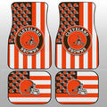 Cleveland Browns Car Floor Mats Custom US Flag Style - Gearcarcover - 1