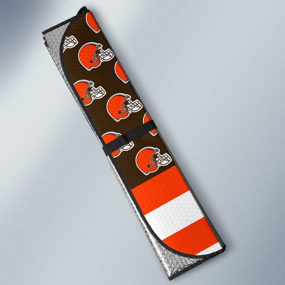 Cleveland Browns Car Sunshade Custom US Flag Style - Gearcarcover - 3