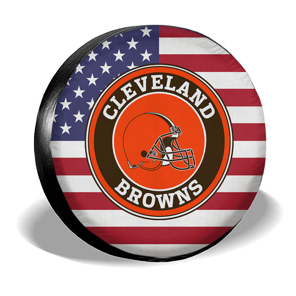 Cleveland Browns Spare Tire Covers Custom US Flag Style - Gearcarcover - 3