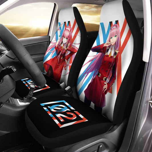 Code 002 Zero Two Car Seat Covers Custom Anime Darling In The Franxx Car Accessories - Gearcarcover - 2