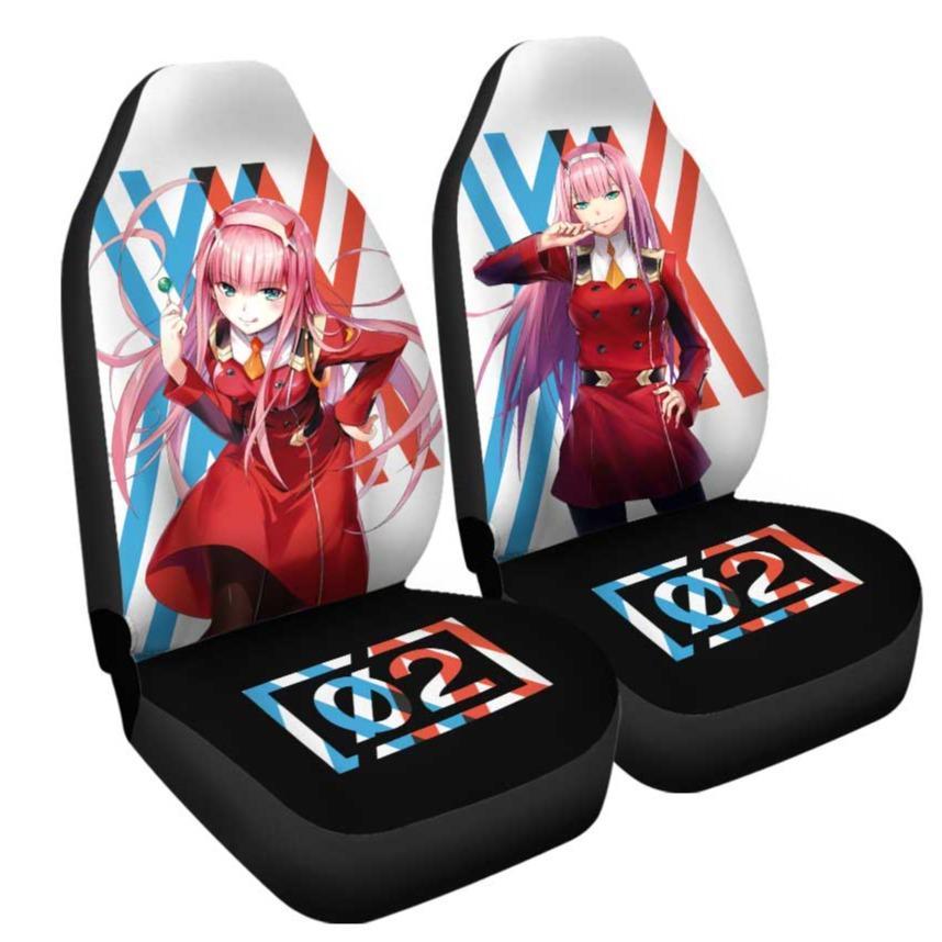 Code 002 Zero Two Car Seat Covers Custom Anime Darling In The Franxx Car Accessories - Gearcarcover - 3