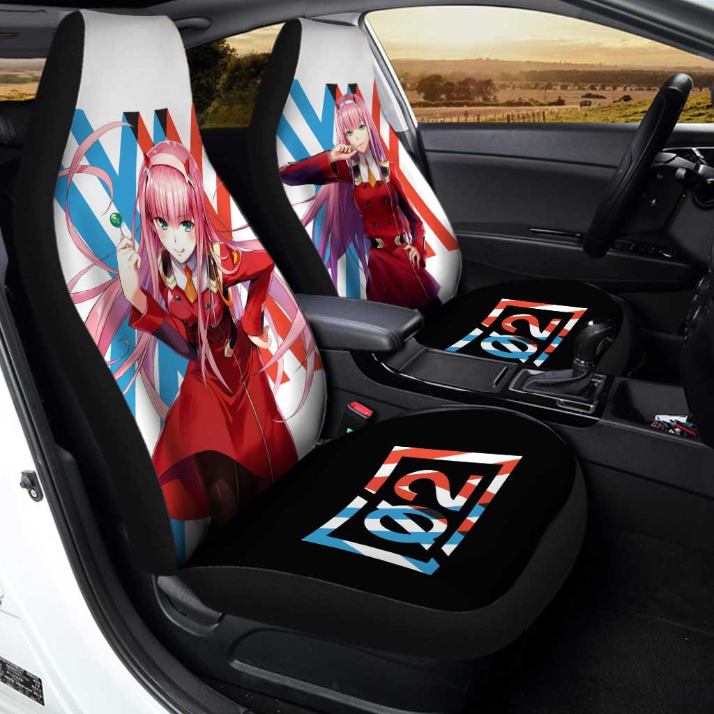 Code 002 Zero Two Car Seat Covers Custom Anime Darling In The Franxx Car Accessories - Gearcarcover - 1