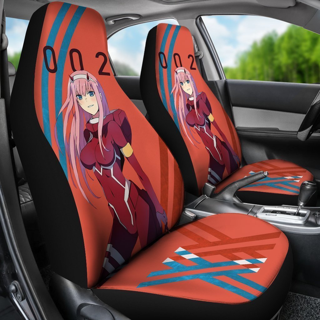 Code 002 Zero Two Car Seat Covers Custom Anime Darling In The Franxx Car Interior Accessories - Gearcarcover - 2
