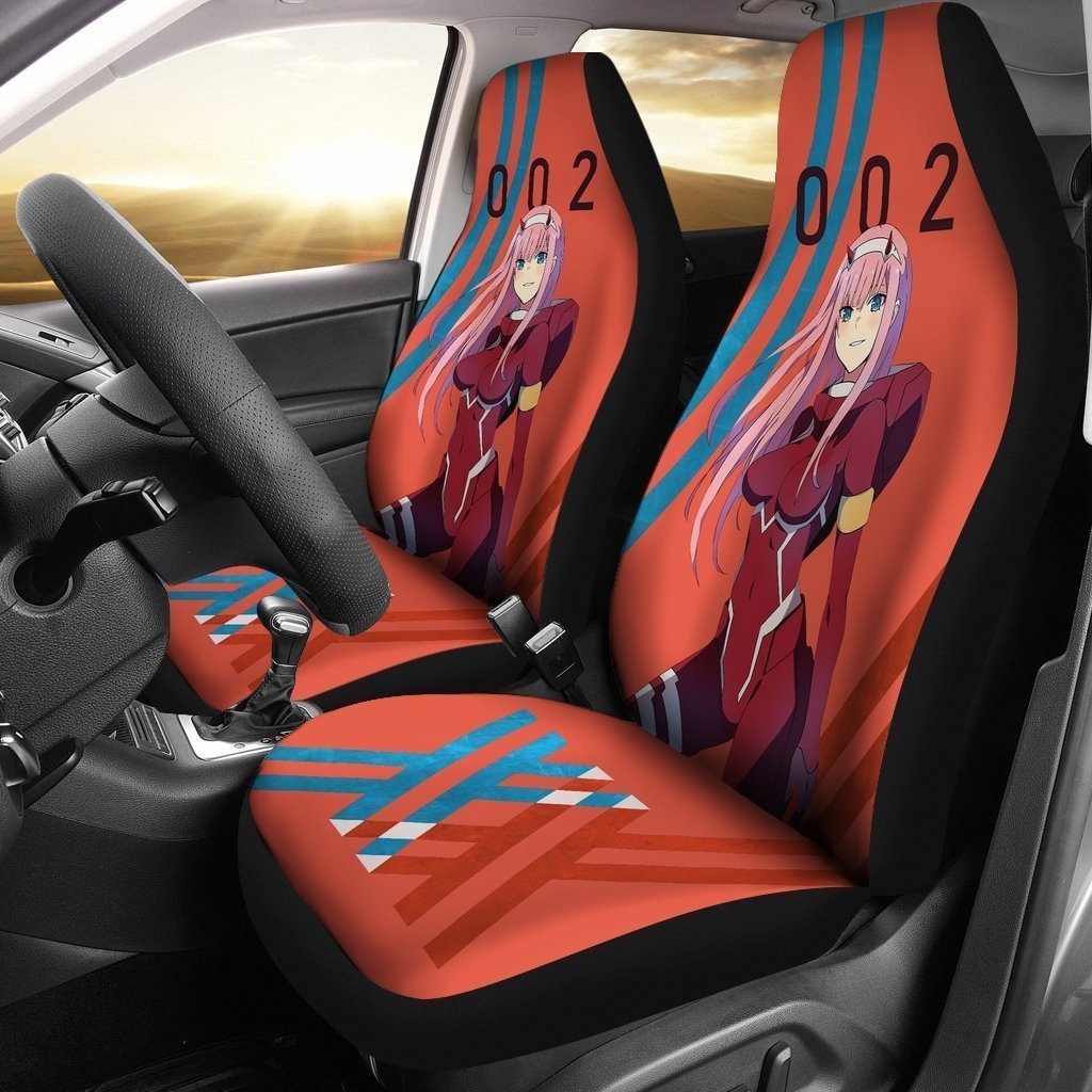 Code 002 Zero Two Car Seat Covers Custom Anime Darling In The Franxx Car Interior Accessories - Gearcarcover - 1