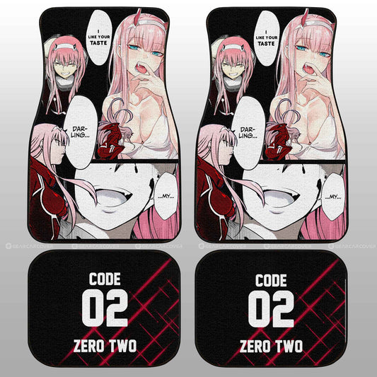Code:002 Zero Two Car Floor Mats Custom DARLING In The FRANXX Anime For Anime Fans - Gearcarcover - 2