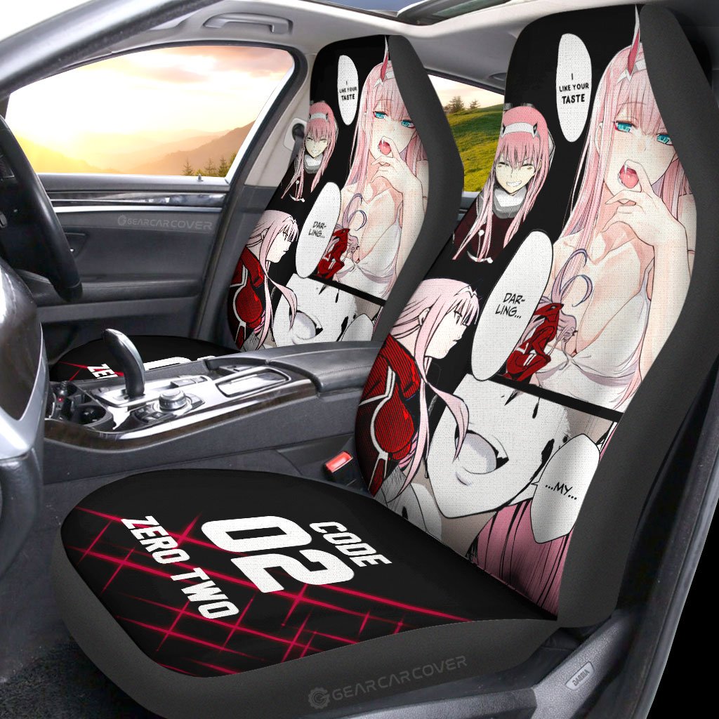 Code:002 Zero Two Car Seat Covers Custom DARLING In The FRANXX Anime For Anime Fans - Gearcarcover - 2