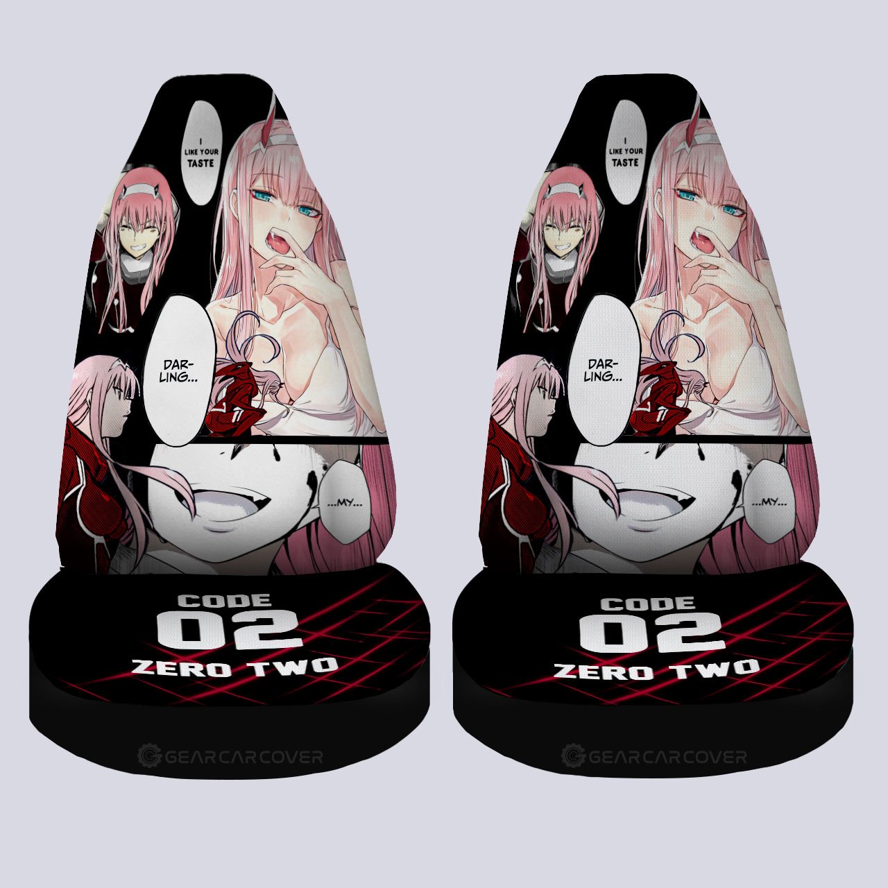 Code:002 Zero Two Car Seat Covers Custom DARLING In The FRANXX Anime For Anime Fans - Gearcarcover - 4