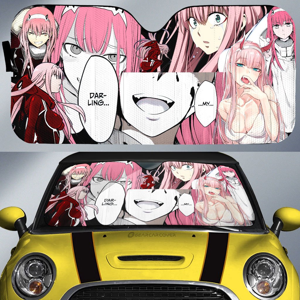 Code:002 Zero Two Car Sunshade Custom DARLING In The FRANXX Anime For Anime Fans - Gearcarcover - 1