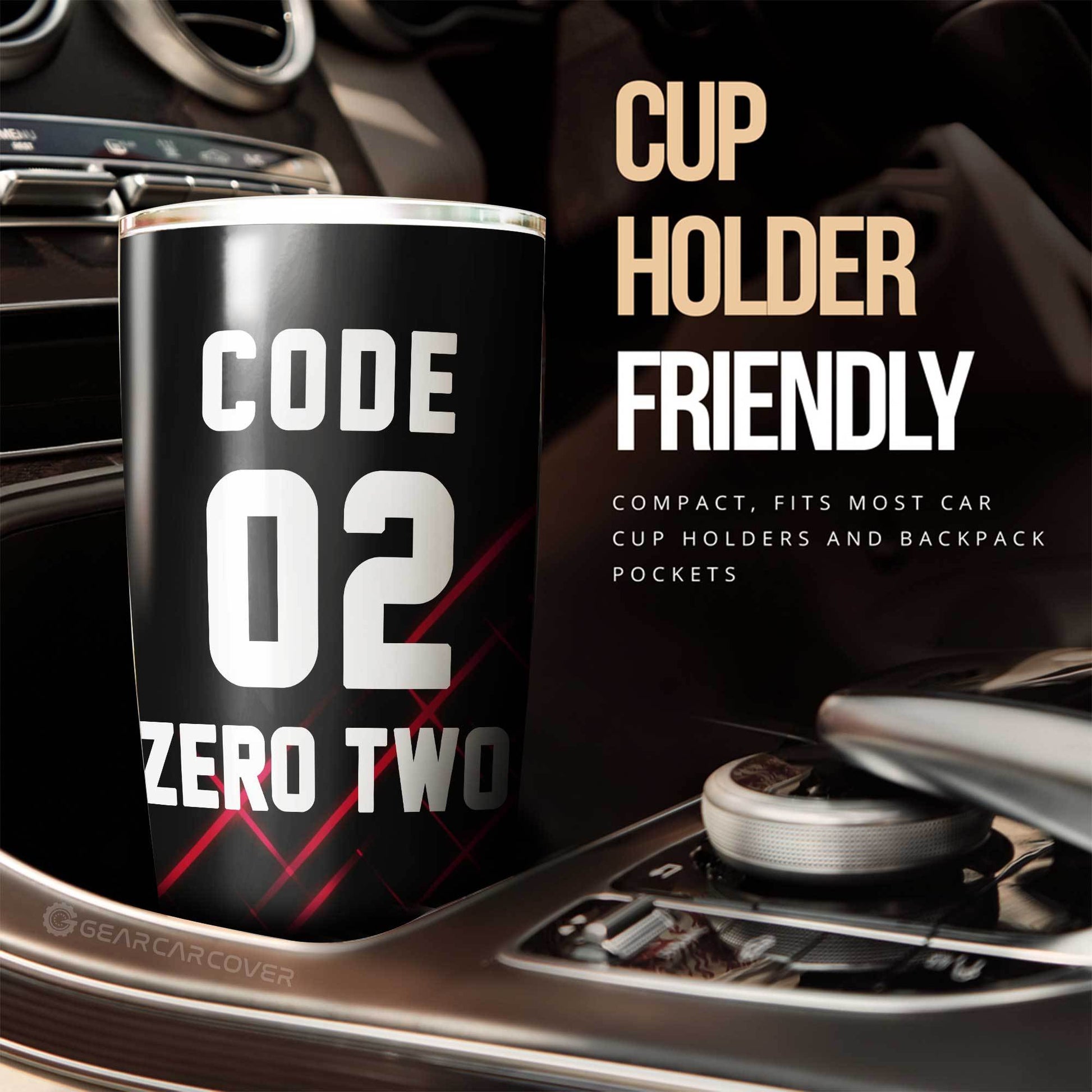 Code:002 Zero Two Tumbler Cup Custom DARLING In The FRANXX Anime For Anime Fans - Gearcarcover - 3