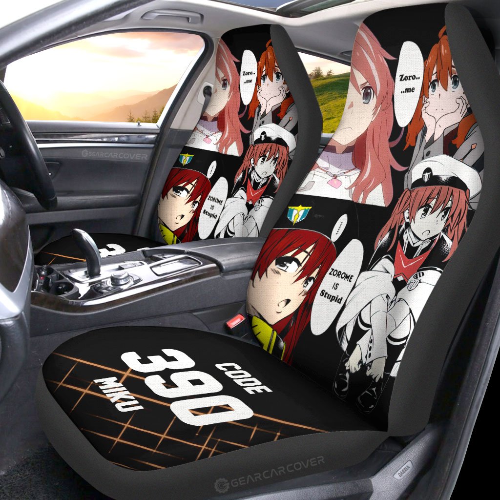 Code:390 Miku Car Seat Covers Custom DARLING In The FRANXX Anime Car Accessories - Gearcarcover - 2