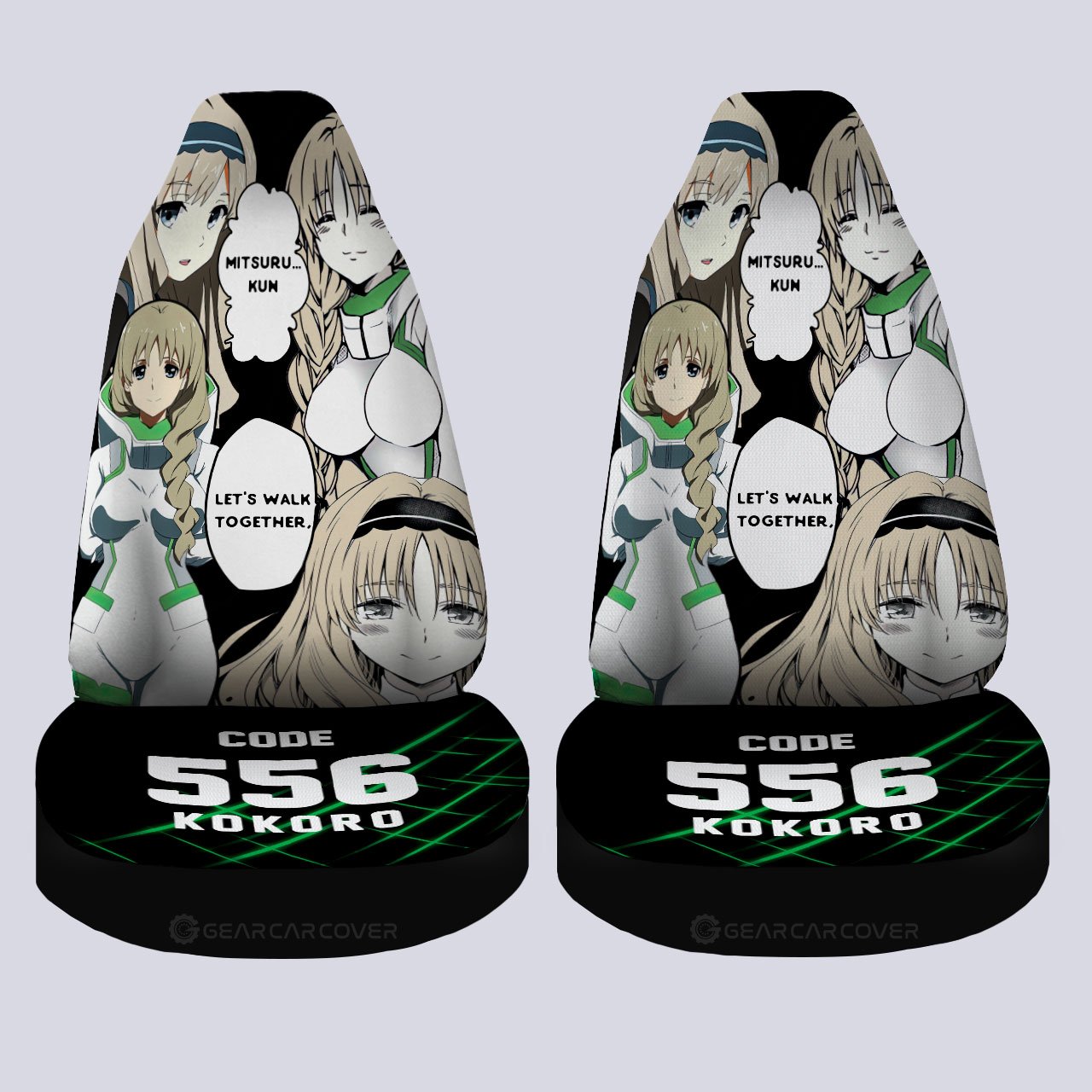 Code:556 Kokoro Car Seat Covers Custom DARLING In The FRANXX Anime Car Accessories - Gearcarcover - 4
