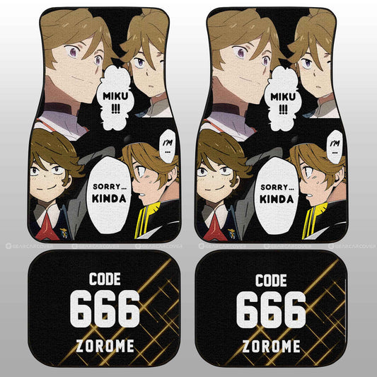 Code:666 Zorome Car Floor Mats Custom DARLING In The FRANXX Anime Car Accessories - Gearcarcover - 2