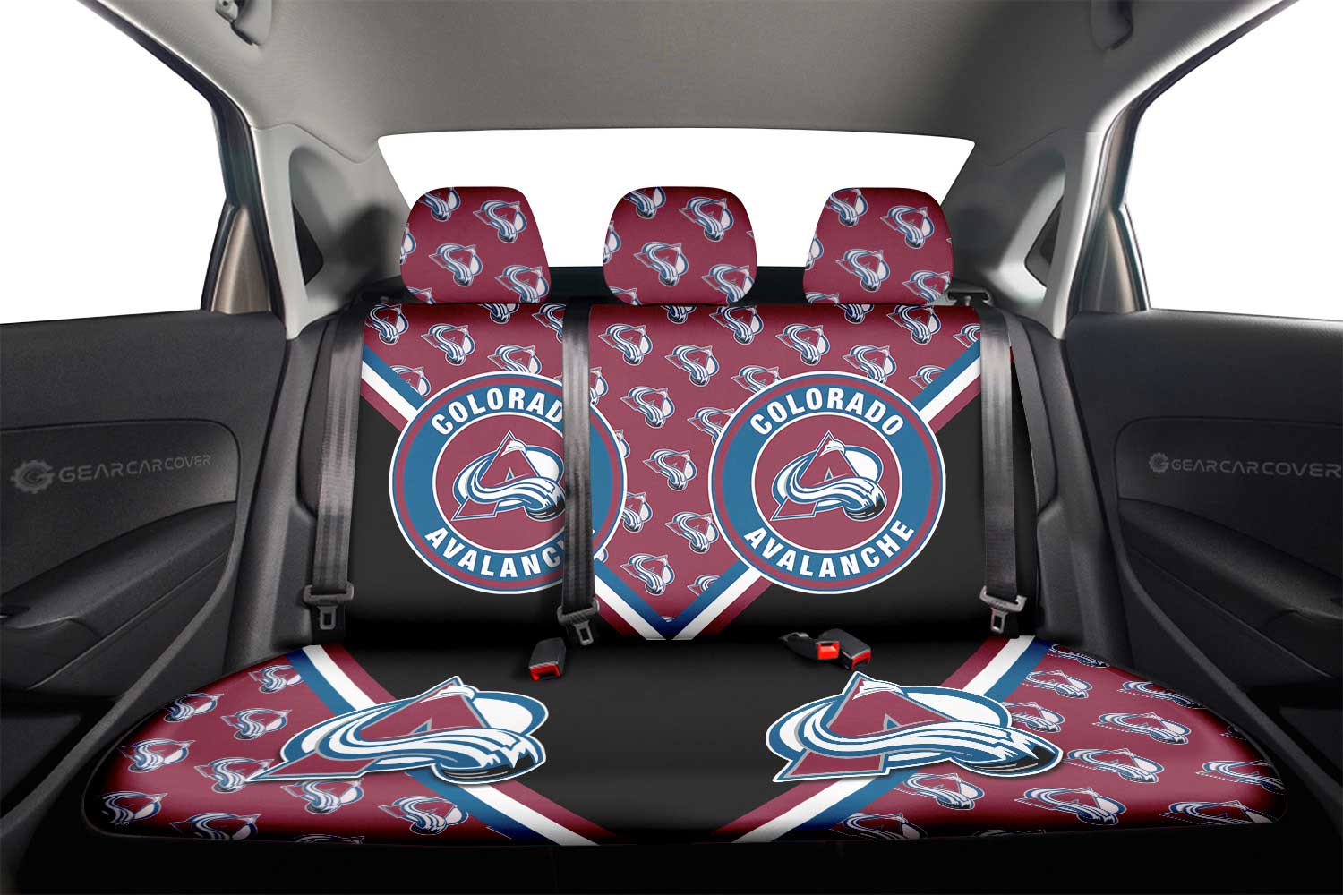 Colorado Avalanche Car Back Seat Cover Custom Car Accessories For Fans - Gearcarcover - 2