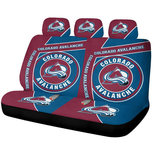 Colorado Avalanche Car Back Seat Cover Custom Car Accessories For Fans - Gearcarcover - 1