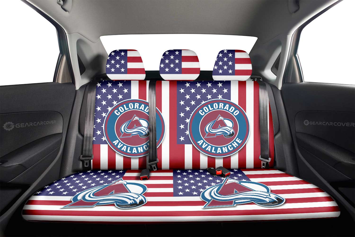 Colorado Avalanche Car Back Seat Cover Custom Car Accessories - Gearcarcover - 2