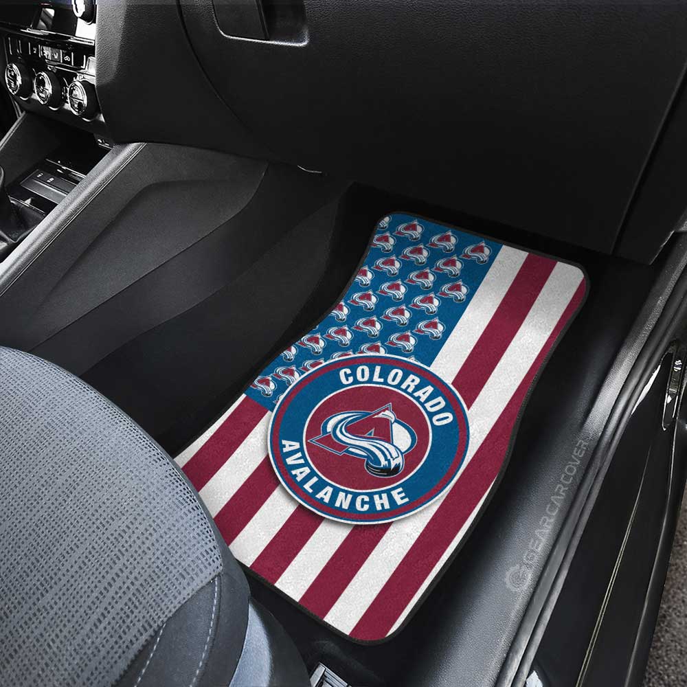 Colorado Avalanche Car Floor Mats Custom US Flag Style - Gearcarcover - 3