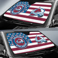 Colorado Avalanche Car Sunshade Custom US Flag Style - Gearcarcover - 2