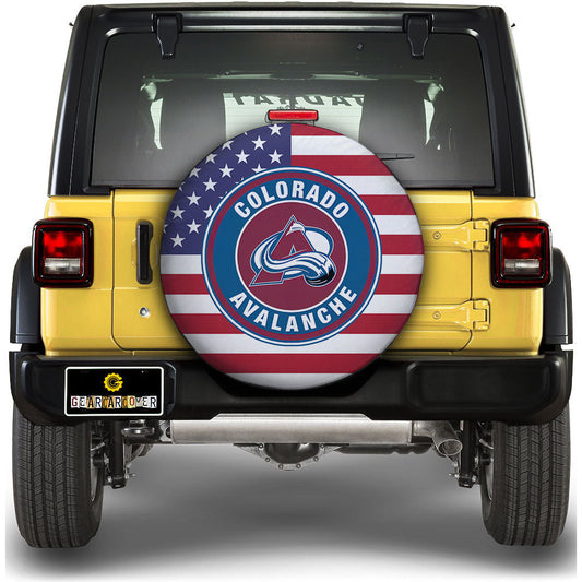 Colorado Avalanche Spare Tire Covers Custom US Flag Style - Gearcarcover - 1