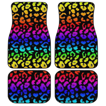Colorful Cheetah Print Car Floor Mats Custom Skin Animal Car Accessories - Gearcarcover - 1