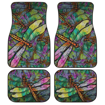 Colorful Dragonfly Car Floor Mats Custom Dragonfly Car Accessories - Gearcarcover - 1